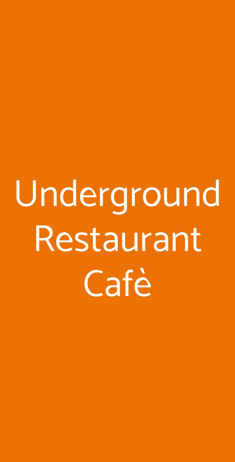 Underground Restaurant Cafè Roma menù 1 pagina