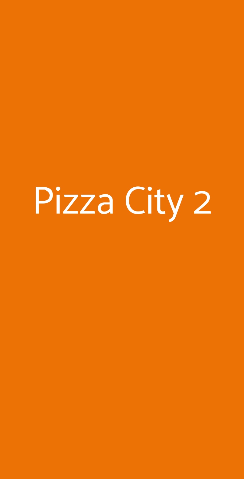 Pizza City 2 Roma menù 1 pagina