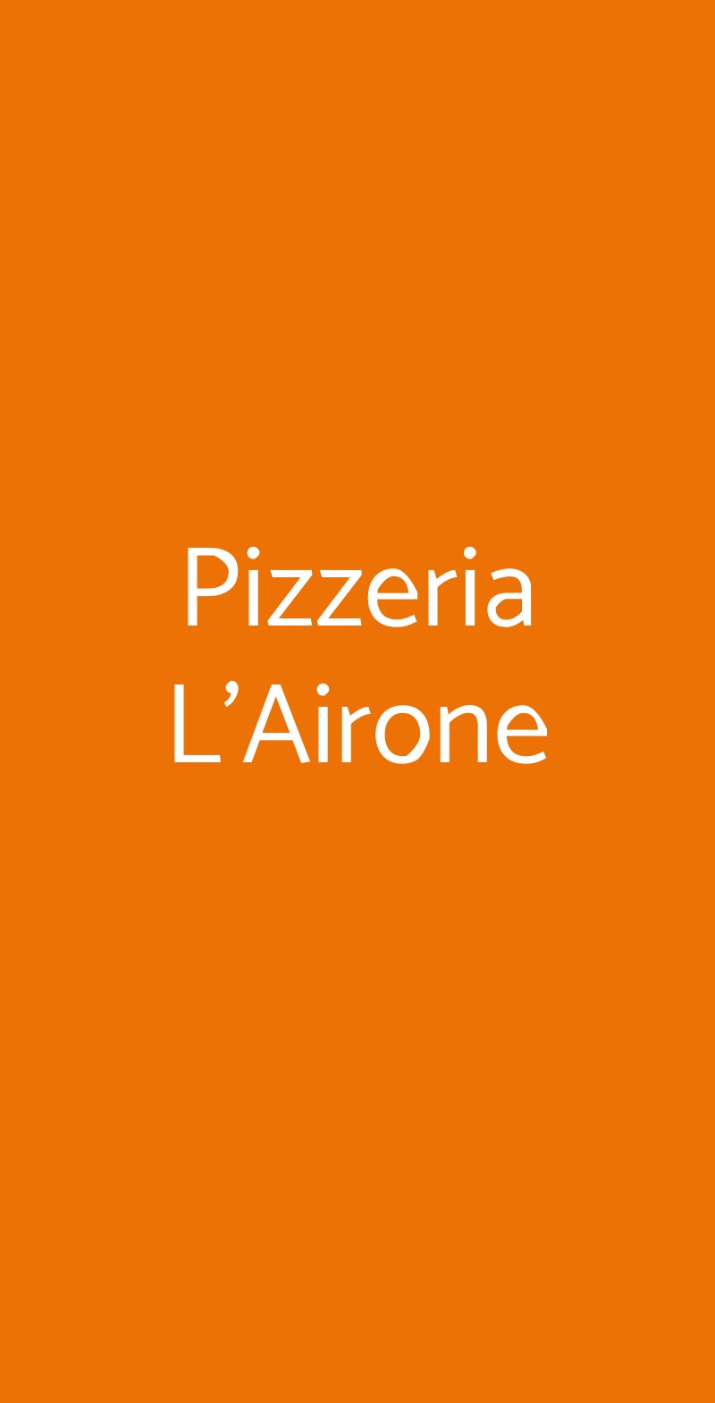 Pizzeria L'Airone Ardea menù 1 pagina