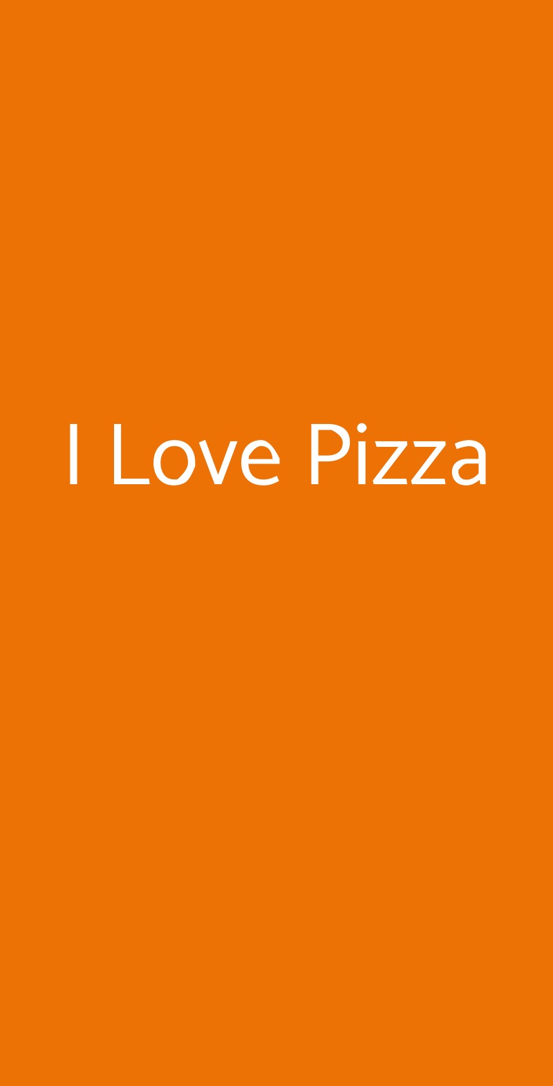 I Love Pizza Roma menù 1 pagina