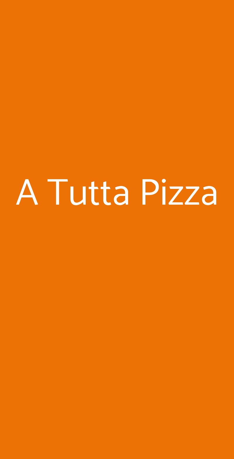 A Tutta Pizza Roma menù 1 pagina