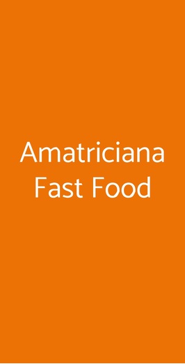 Amatriciana Fast Food, Frascati