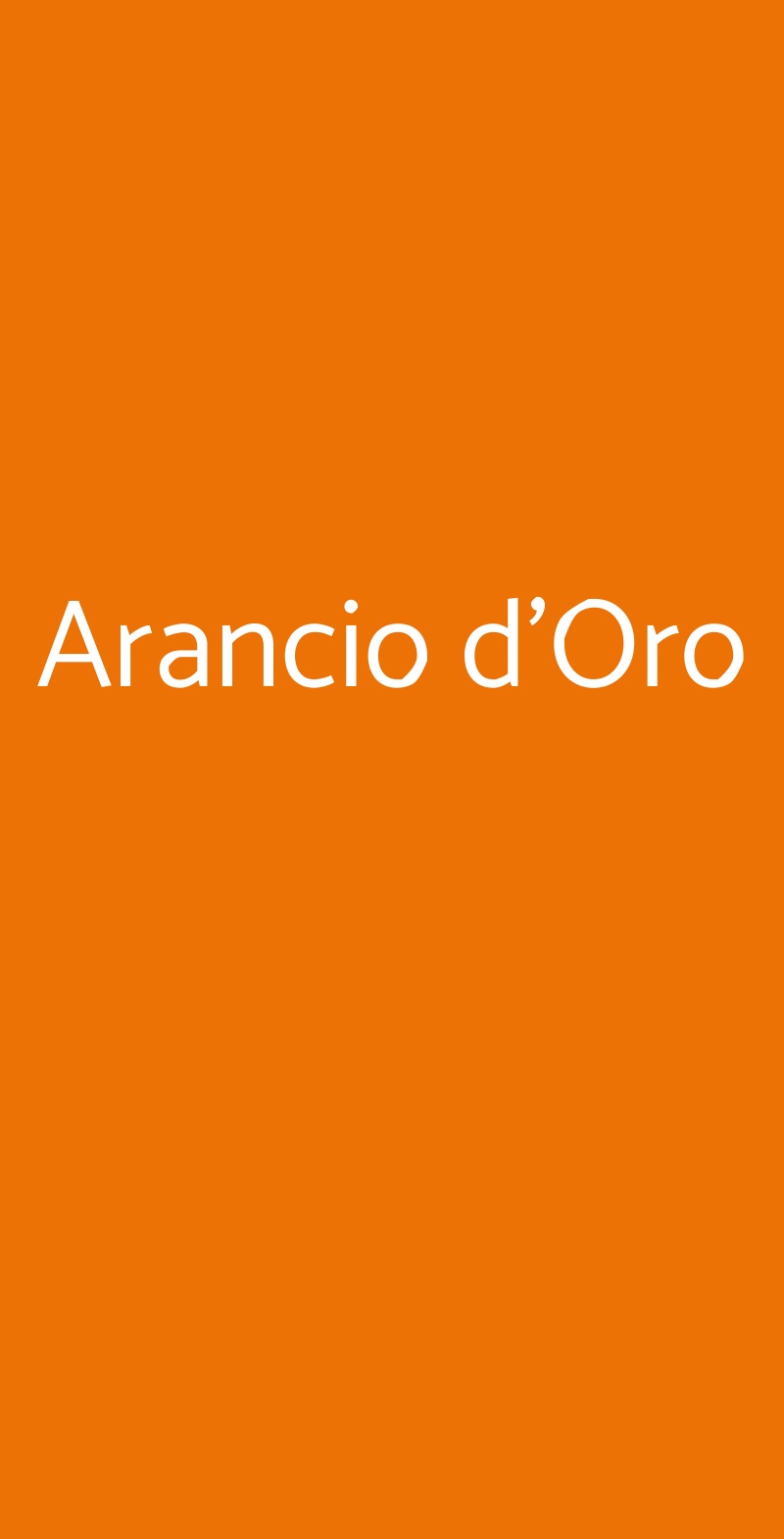 Arancio d'Oro Roma menù 1 pagina