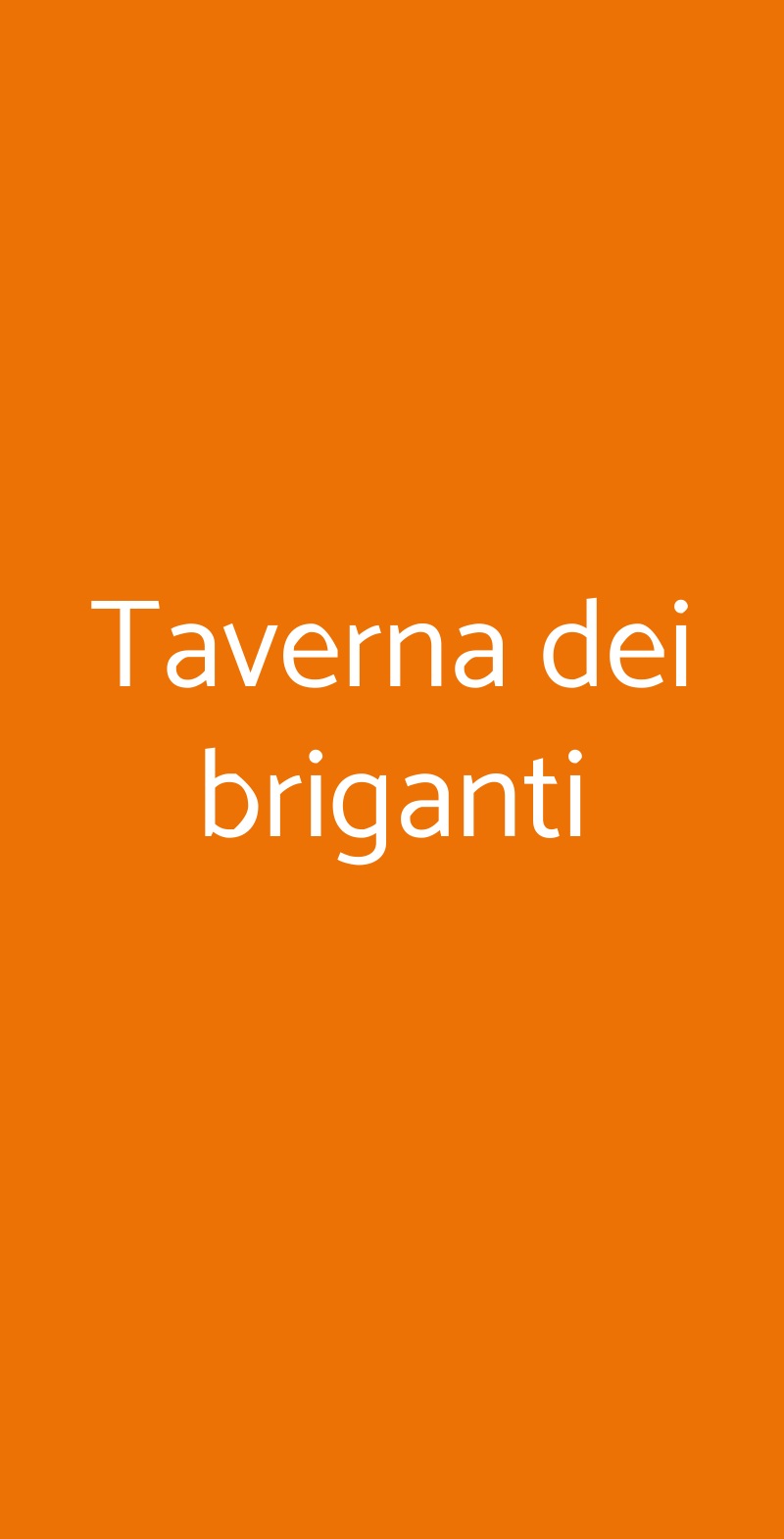 Taverna dei briganti Roma menù 1 pagina