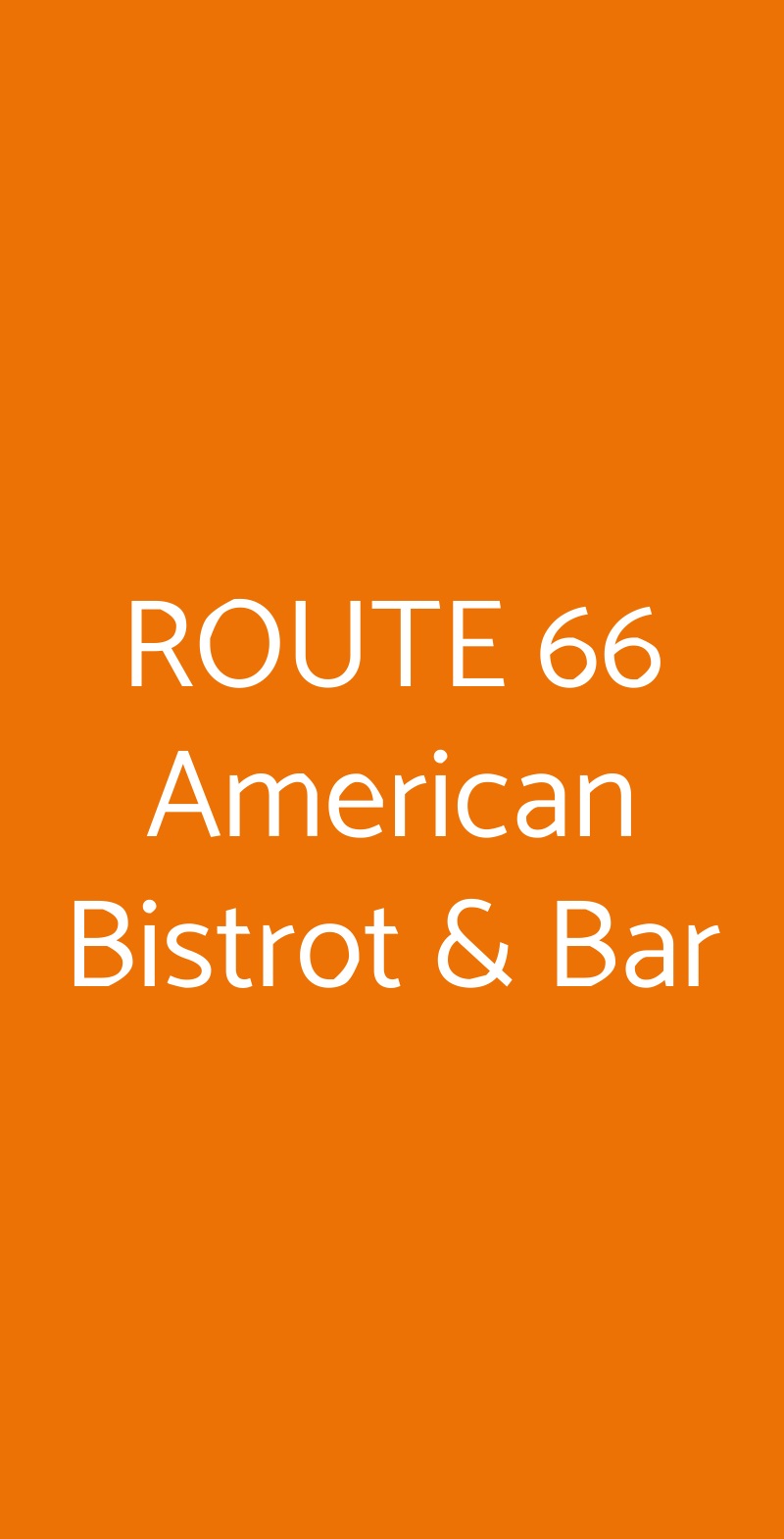 ROUTE 66 American Bistrot & Bar Roma menù 1 pagina