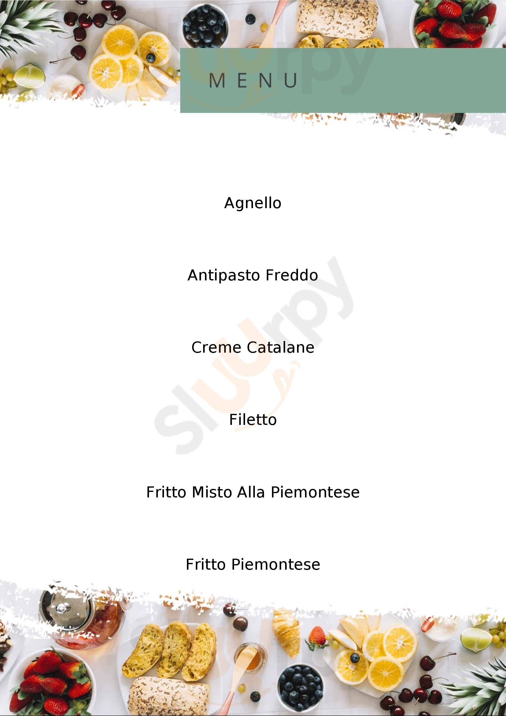 Albergo ristorante La Bettola Sandigliano menù 1 pagina