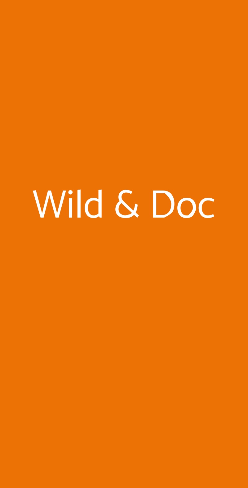 Wild & Doc Roma menù 1 pagina