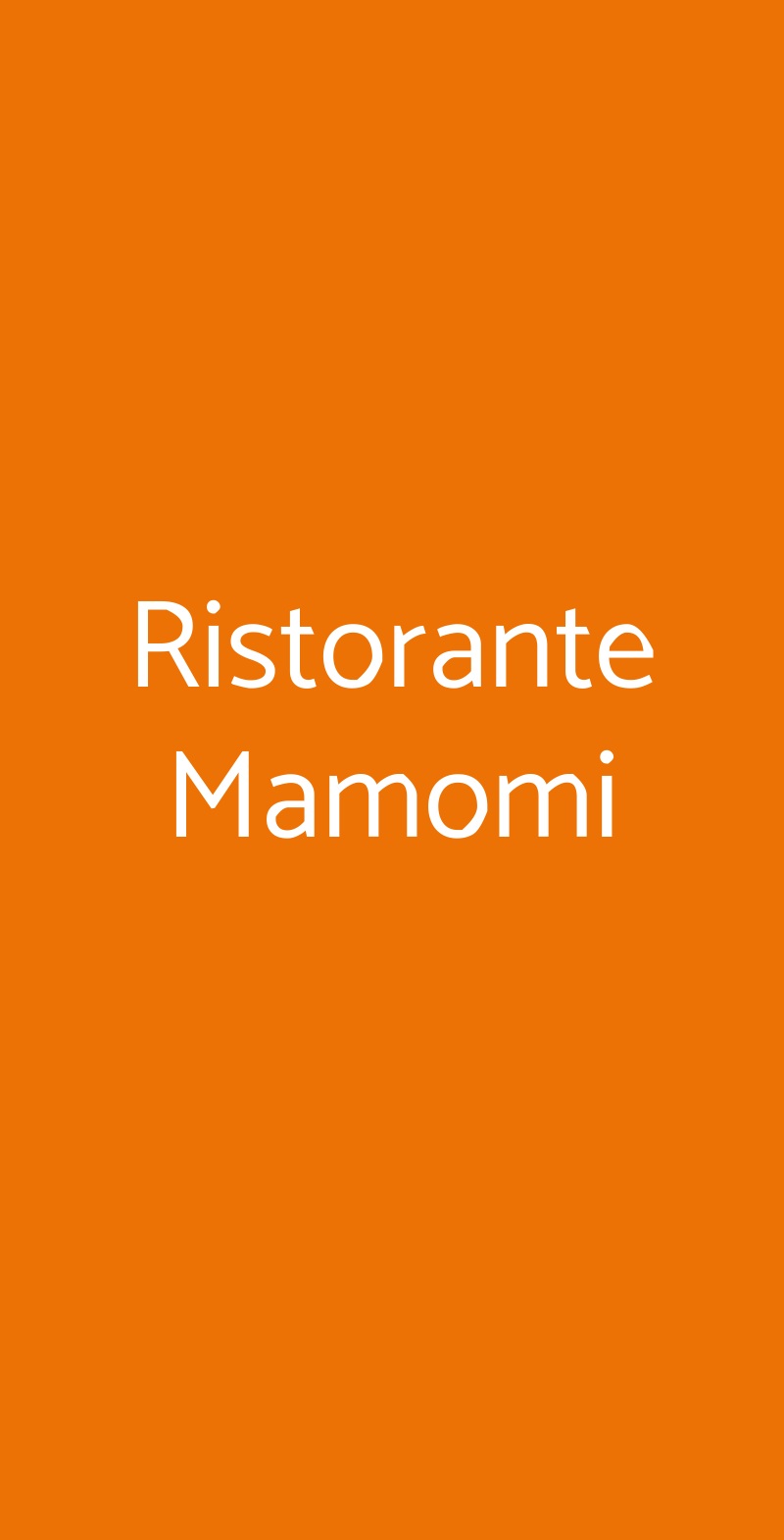 Ristorante Mamomi Roma menù 1 pagina