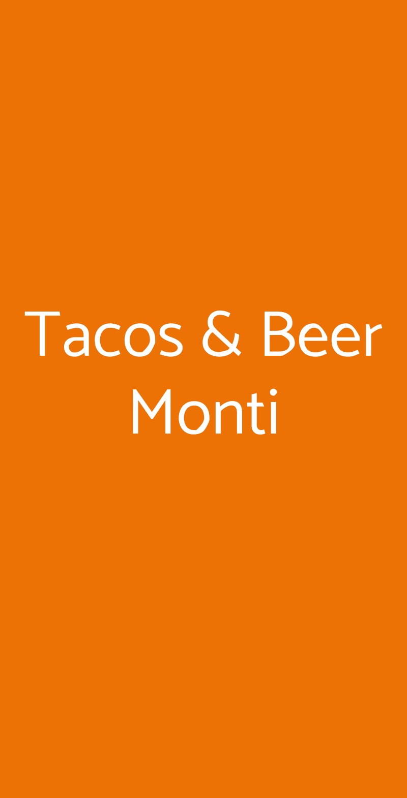 Tacos & Beer Monti Roma menù 1 pagina