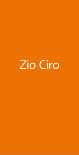 Zio Ciro Roma Menu prezzi valutazione del ristorante