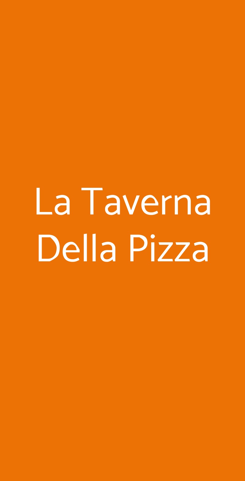 La Taverna Della Pizza Roma menù 1 pagina