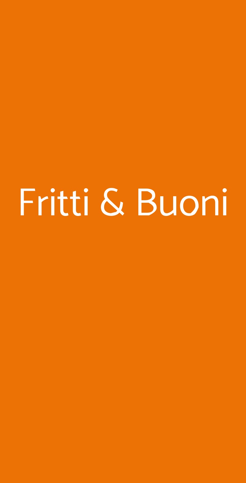 Fritti & Buoni Roma menù 1 pagina