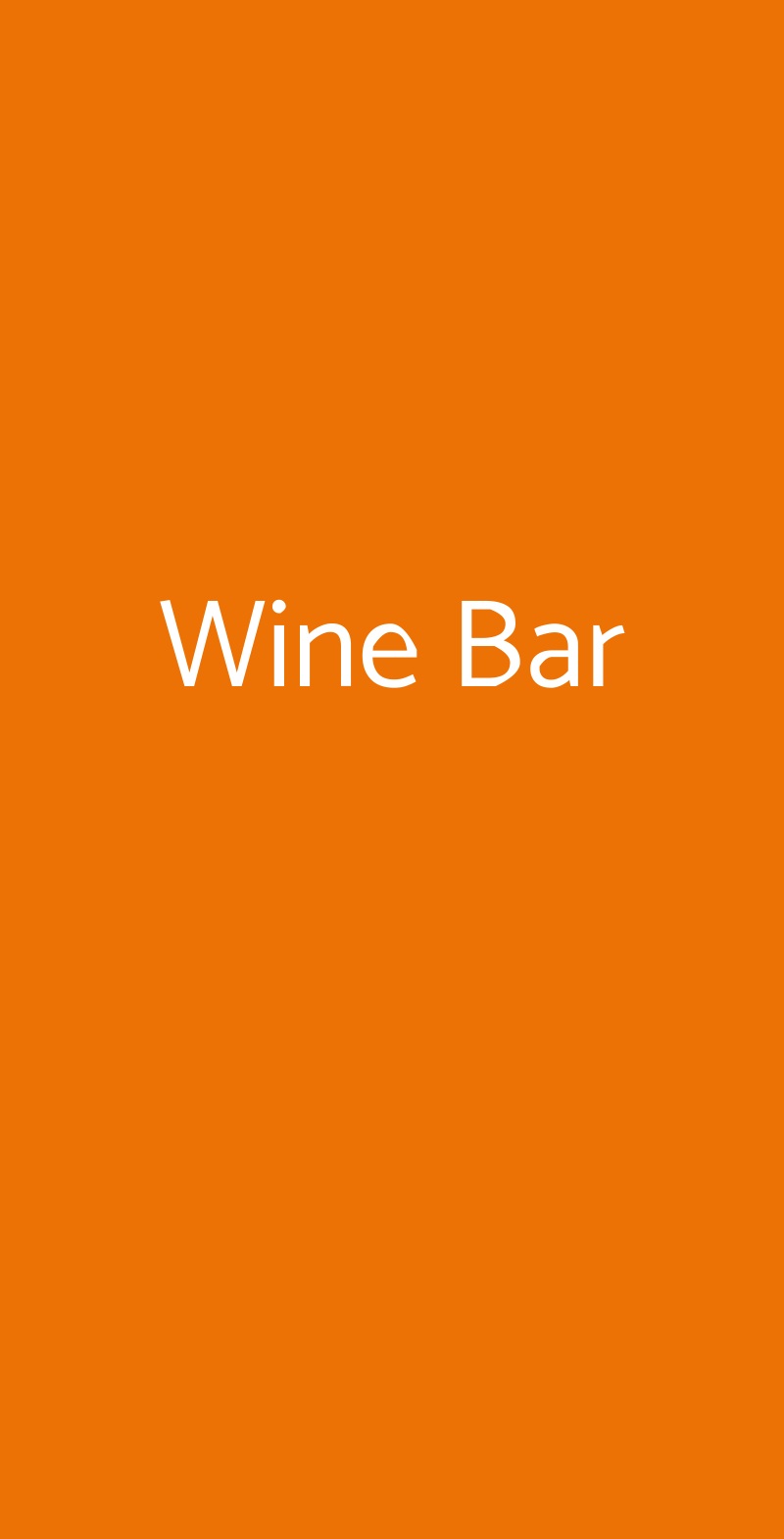 Wine Bar Roma menù 1 pagina