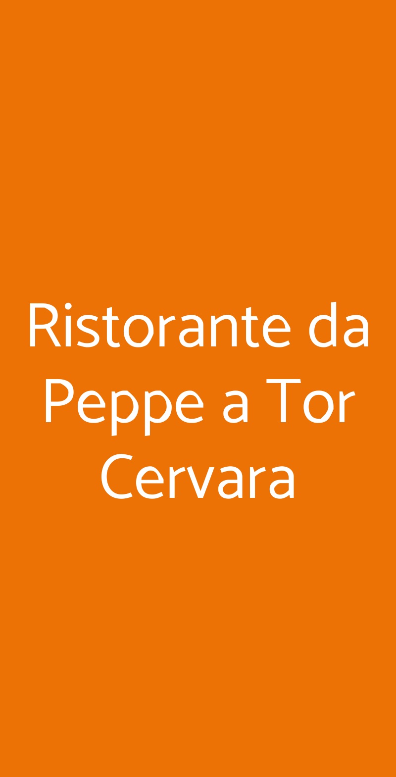 Ristorante da Peppe a Tor Cervara Roma menù 1 pagina
