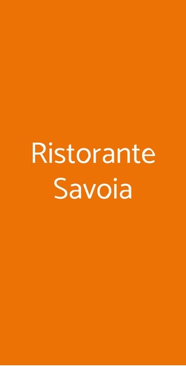 Ristorante Savoia, Fiuggi
