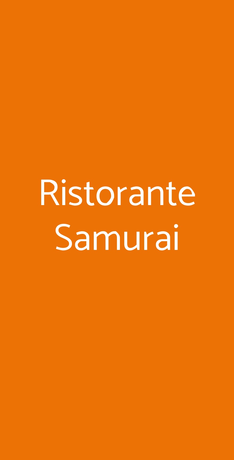 Ristorante Samurai Roma menù 1 pagina