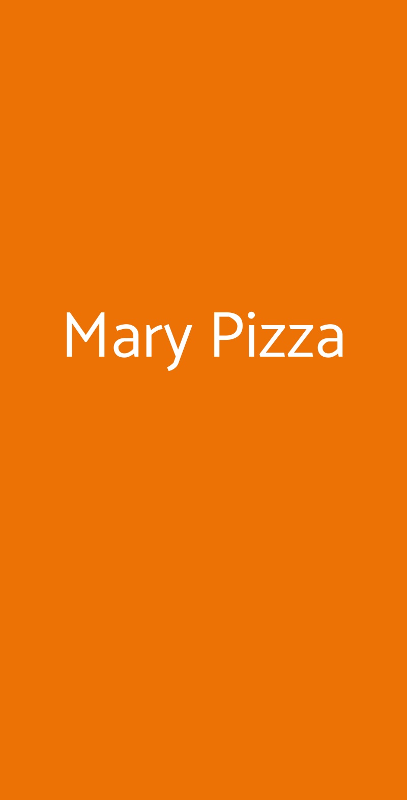 Mary Pizza Roma menù 1 pagina