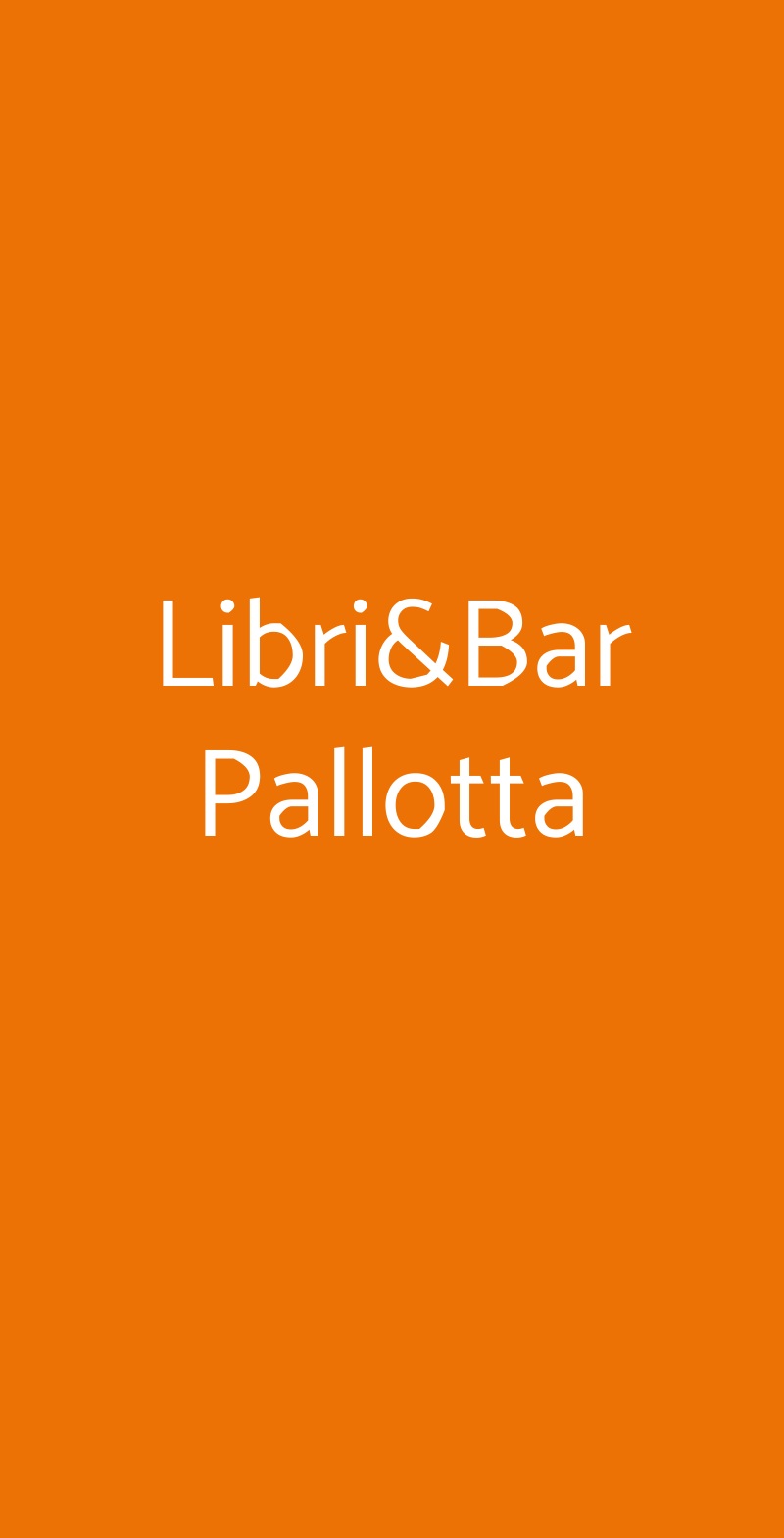 Libri&Bar Pallotta Roma menù 1 pagina