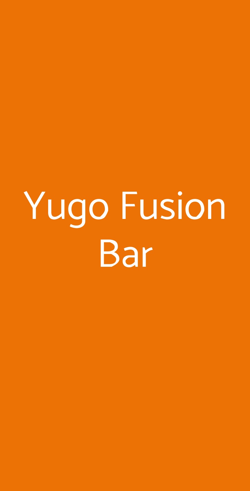 Yugo Fusion Bar Roma menù 1 pagina