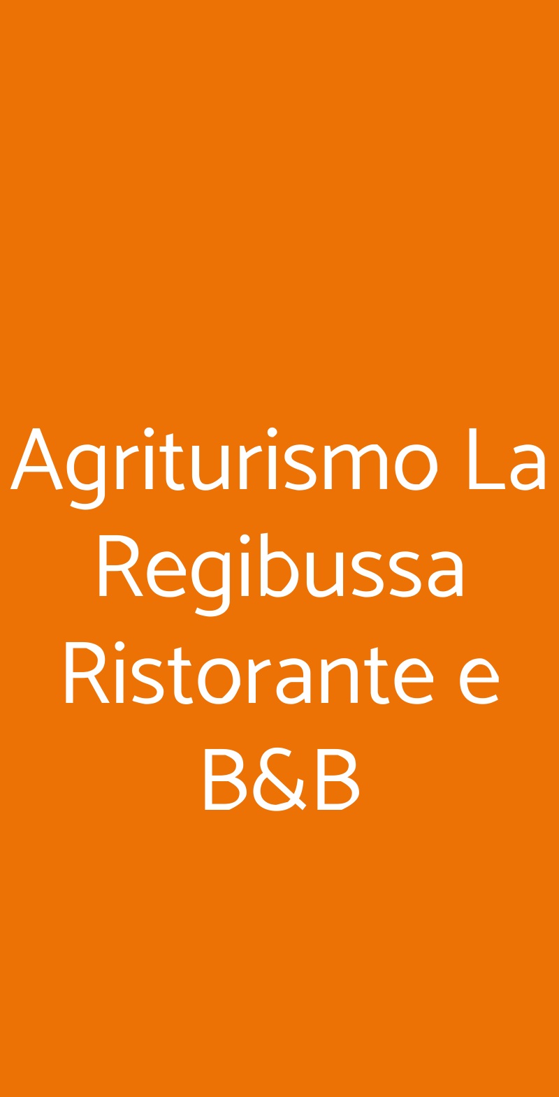 Agriturismo La Regibussa Ristorante e B&B Asti menù 1 pagina