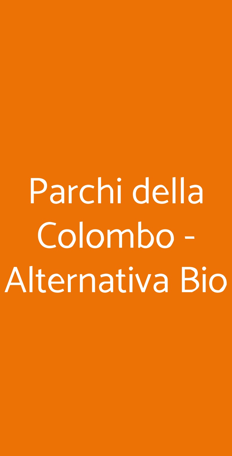 Parchi della Colombo - Alternativa Bio Roma menù 1 pagina