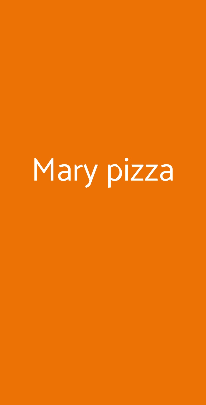 Mary pizza Roma menù 1 pagina