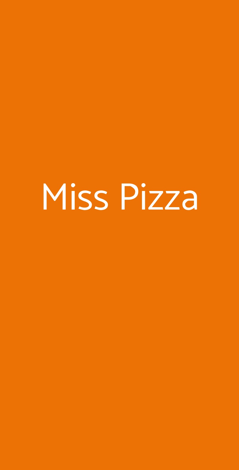 Miss Pizza Roma menù 1 pagina