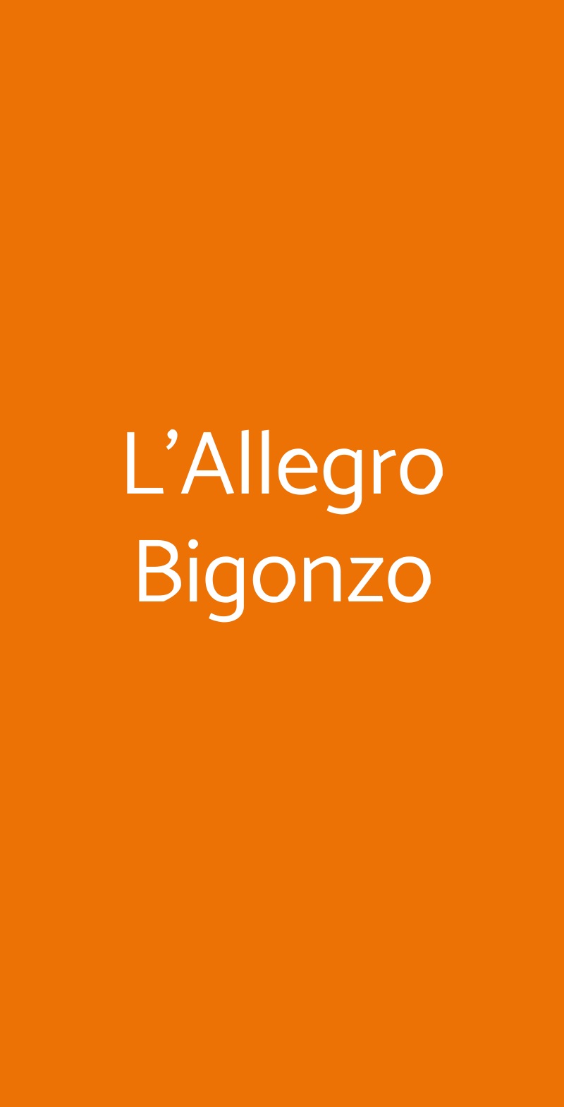 L'Allegro Bigonzo Frascati menù 1 pagina