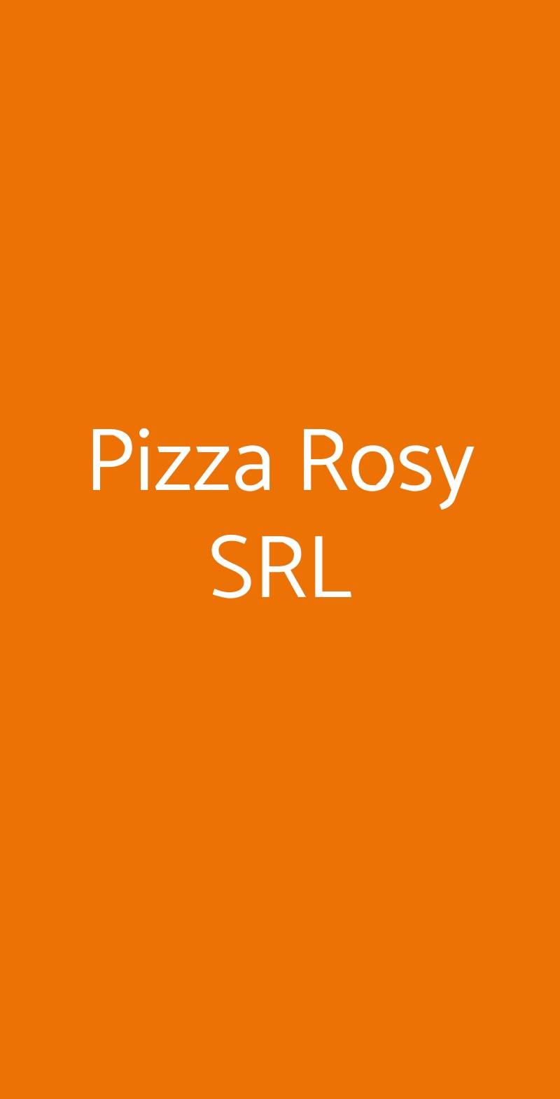 Pizza Rosy SRL Roma menù 1 pagina