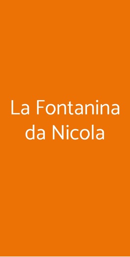 La Fontanina Da Nicola, Roma
