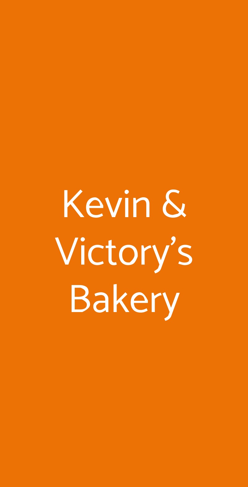 Kevin & Victory's Bakery Roma menù 1 pagina