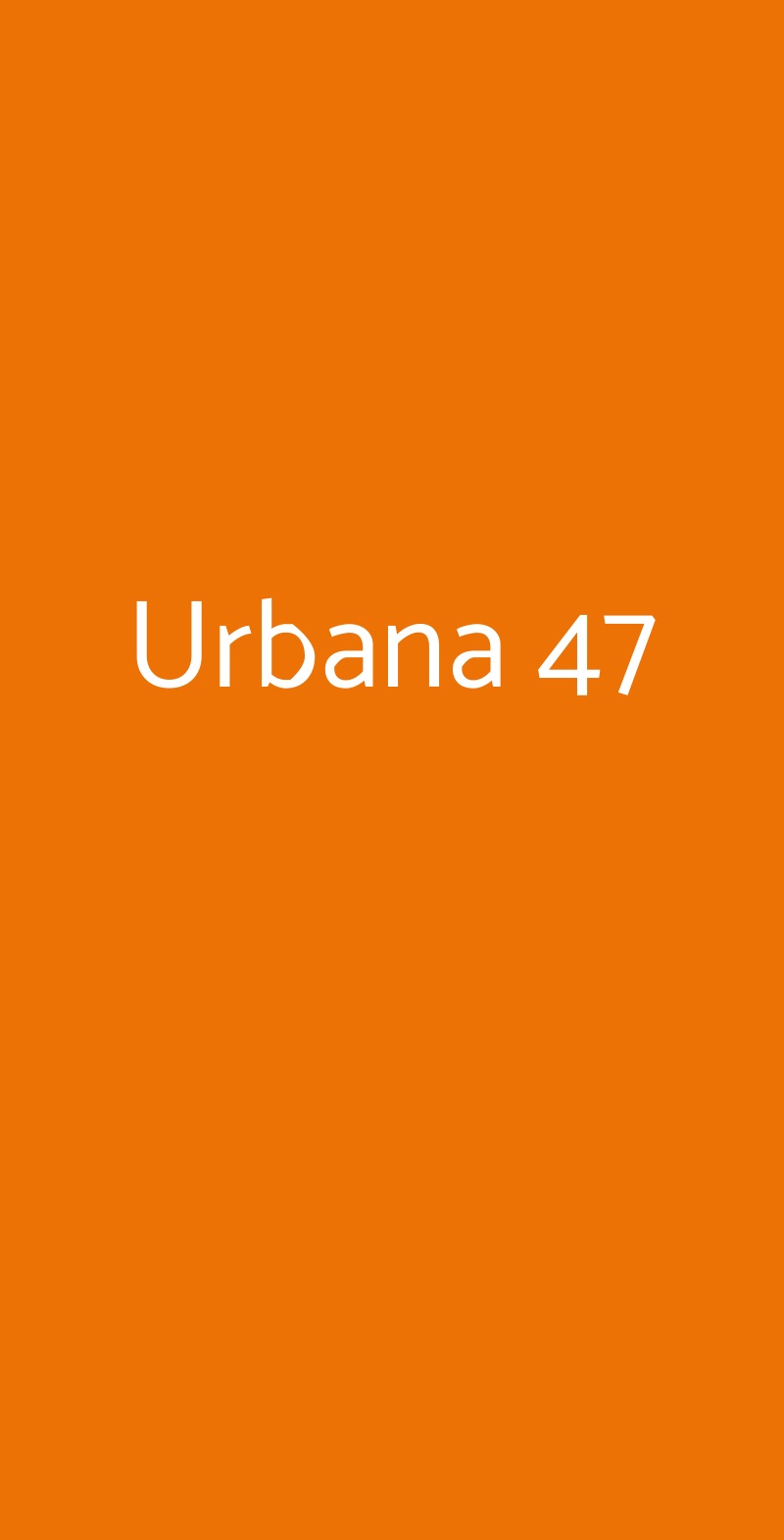 Urbana 47 Roma menù 1 pagina