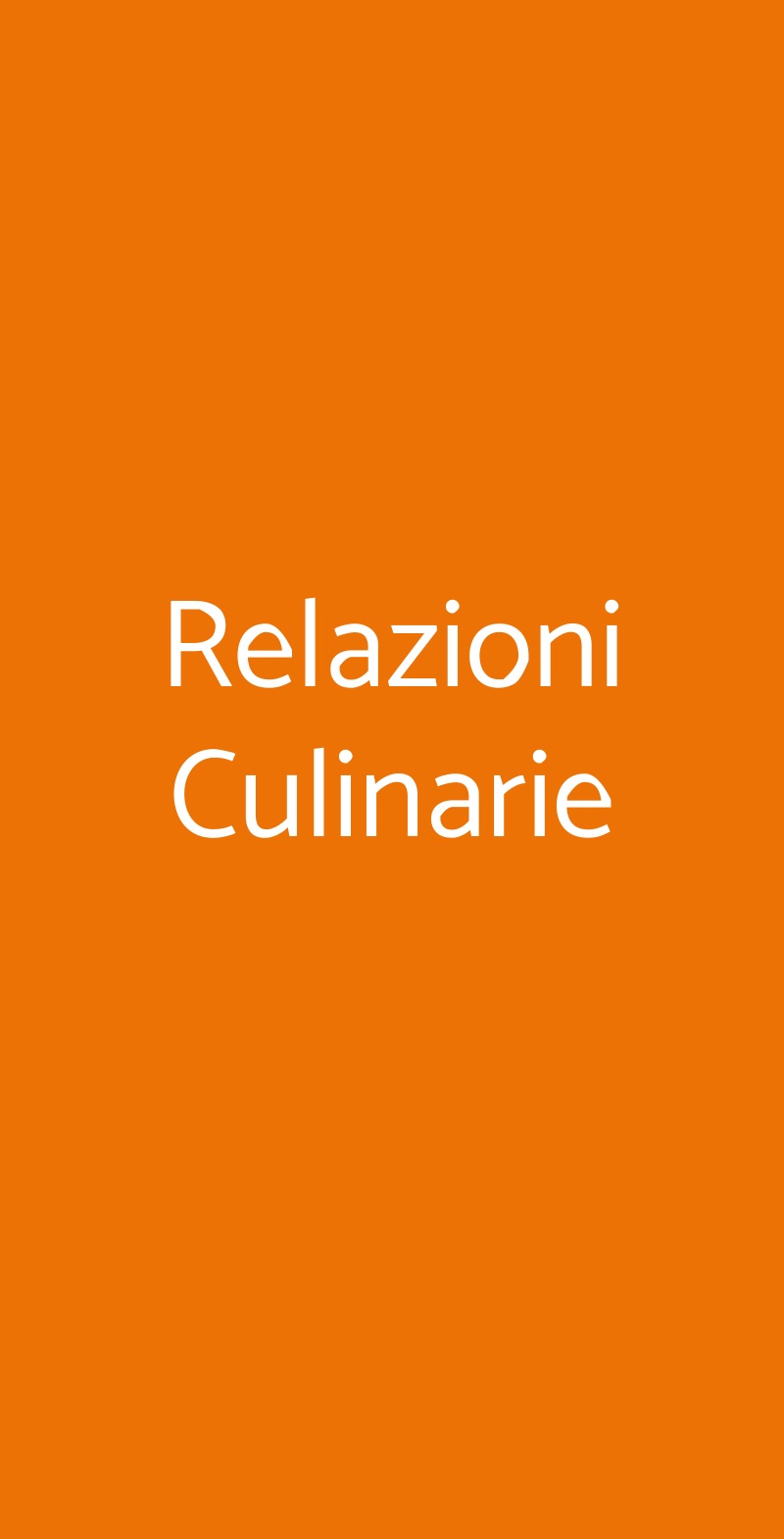 Relazioni Culinarie Roma menù 1 pagina