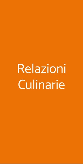 Relazioni Culinarie