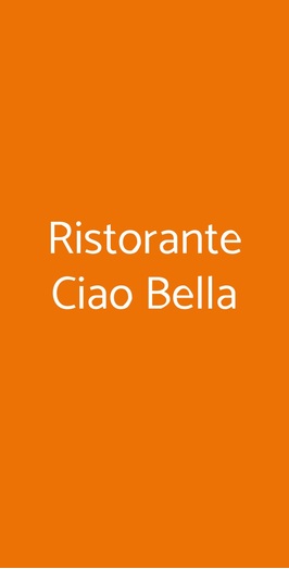 Ristorante Ciao Bella, Roma