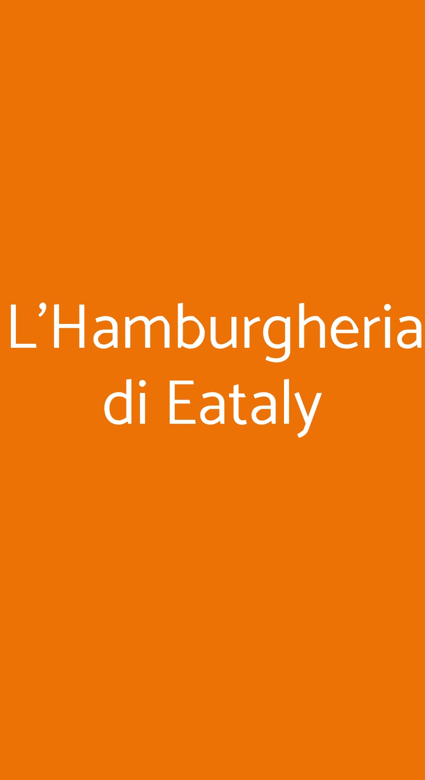 L'Hamburgheria di Eataly Roma menù 1 pagina