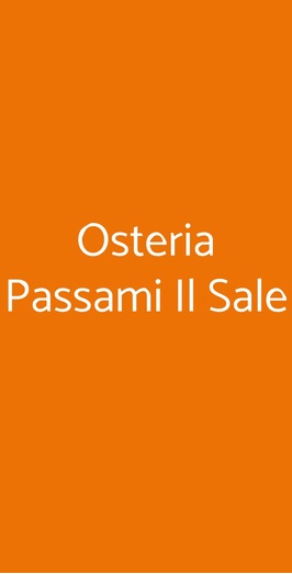 Osteria Passami Il Sale, Viterbo