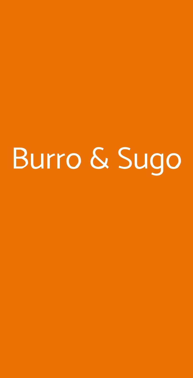 Burro & Sugo Roma menù 1 pagina