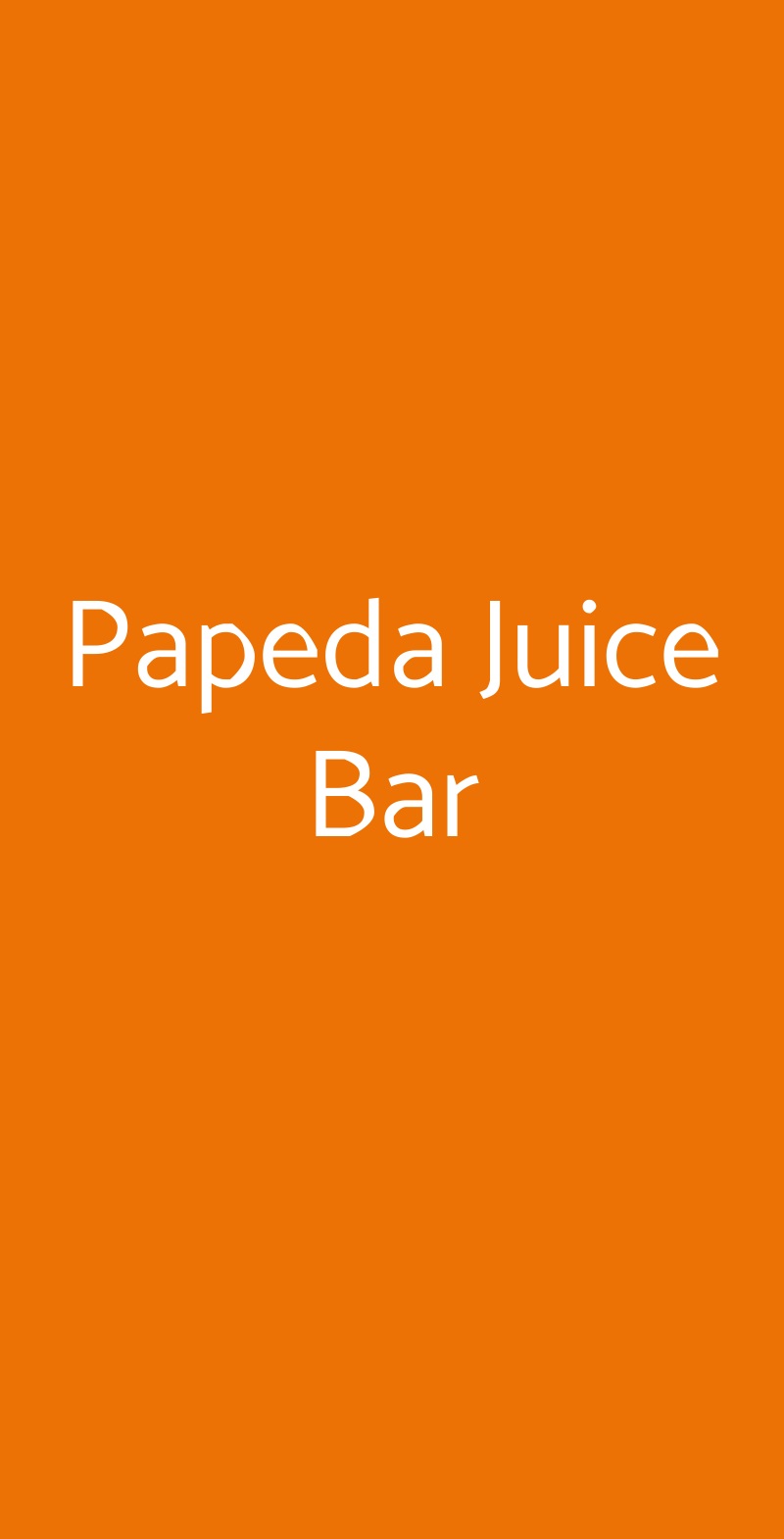 Papeda Juice Bar Roma menù 1 pagina