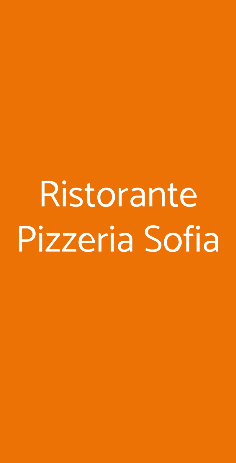 Ristorante Pizzeria Sofia Roma menù 1 pagina