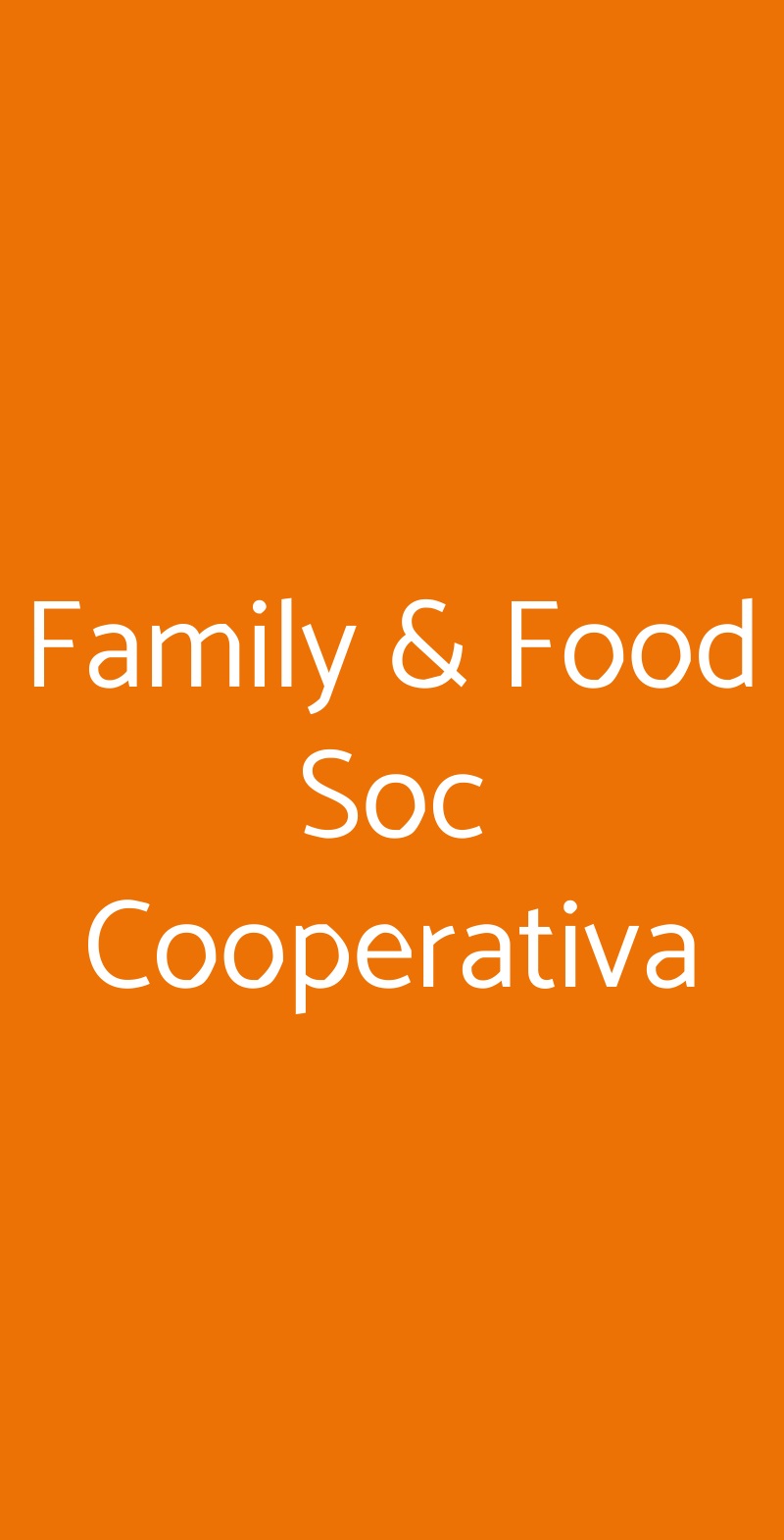 Family & Food Soc Cooperativa Roma menù 1 pagina