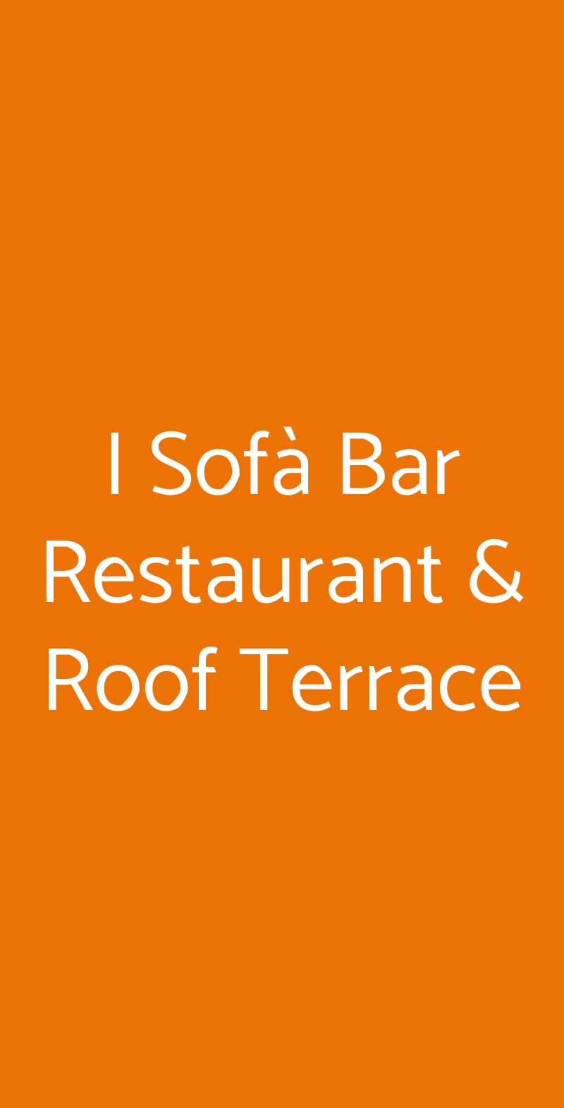 I Sofà Bar Restaurant & Roof Terrace Roma menù 1 pagina