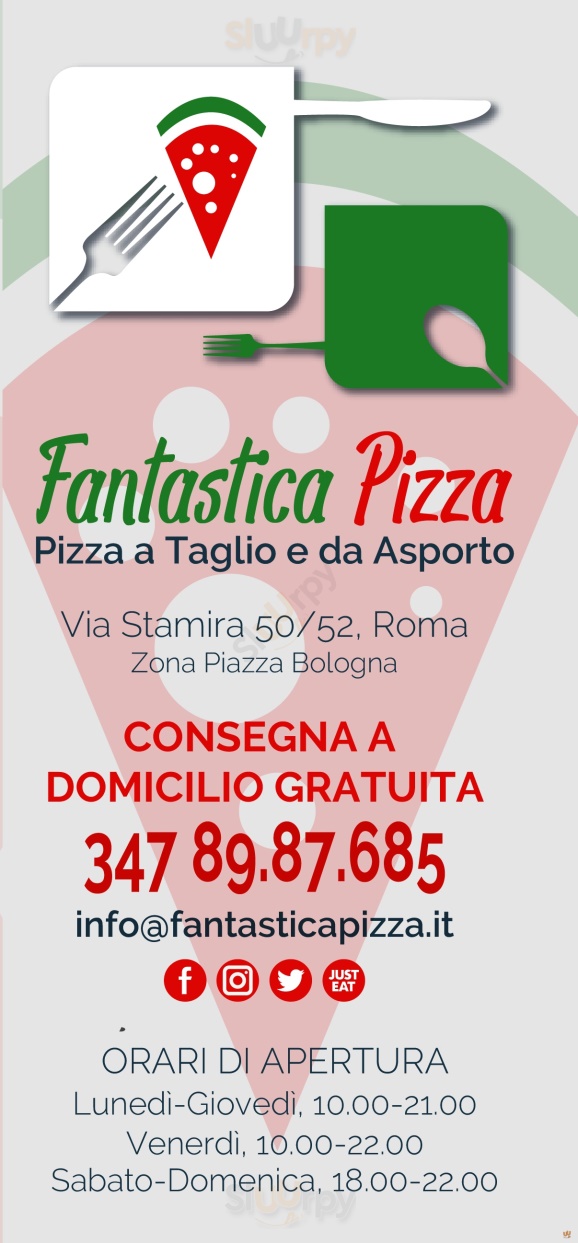 Fantastica Pizza Roma menù 1 pagina