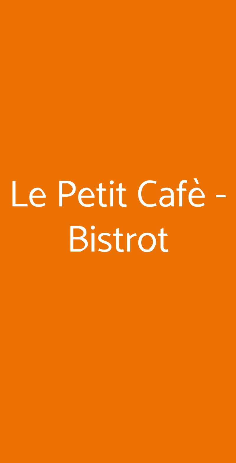 Le Petit Cafè - Bistrot Fiumicino menù 1 pagina