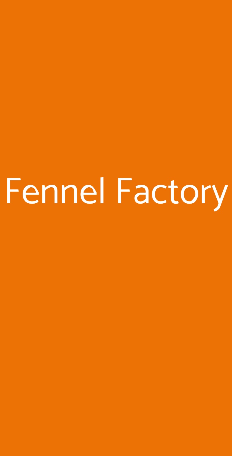 Fennel Factory Roma menù 1 pagina