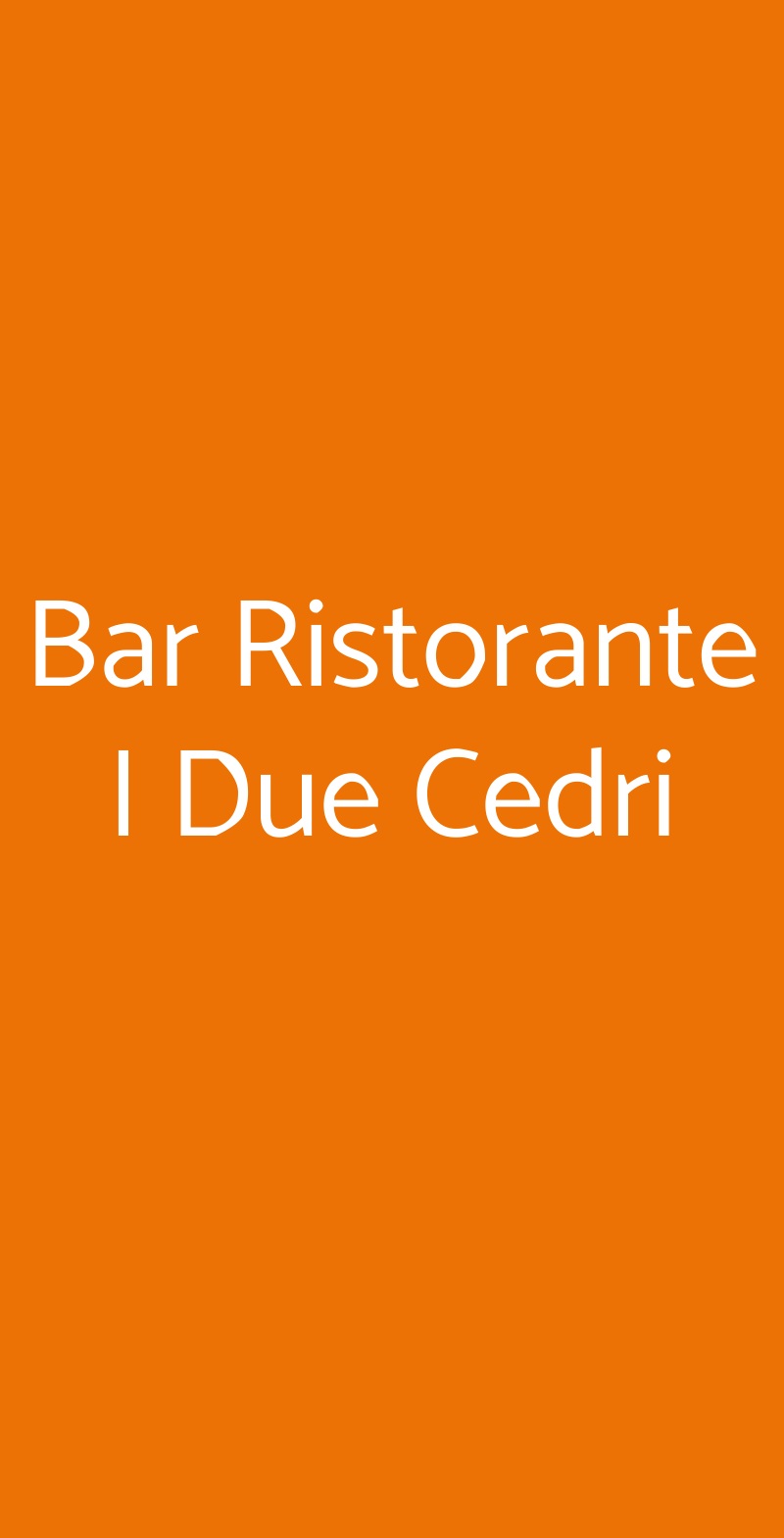 Bar Ristorante I Due Cedri Roma menù 1 pagina