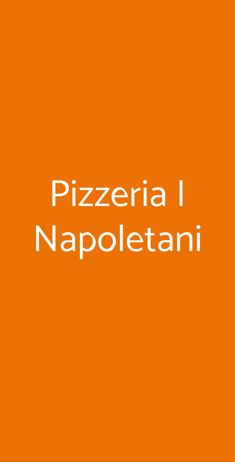Pizzeria I Napoletani Roma menù 1 pagina