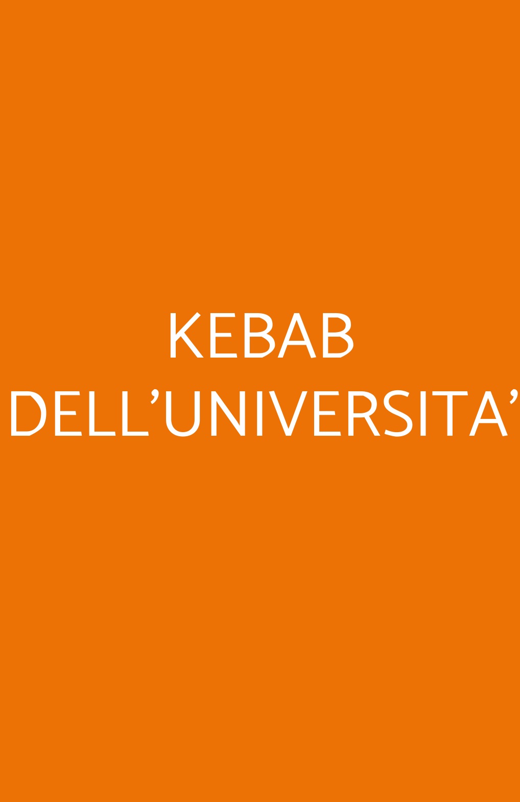 KEBAB DELL'UNIVERSITA' Torino menù 1 pagina