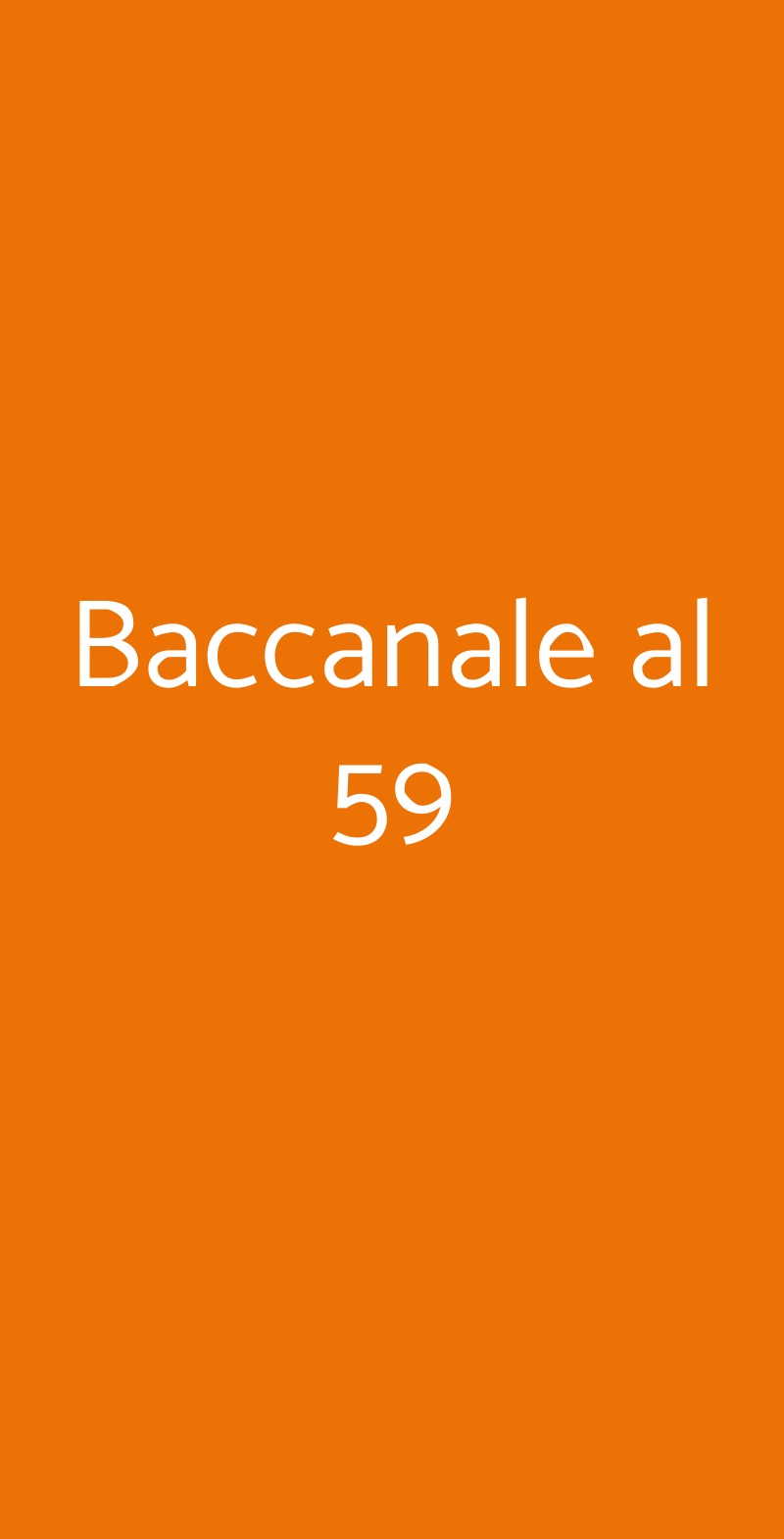 Baccanale al 59 Roma menù 1 pagina