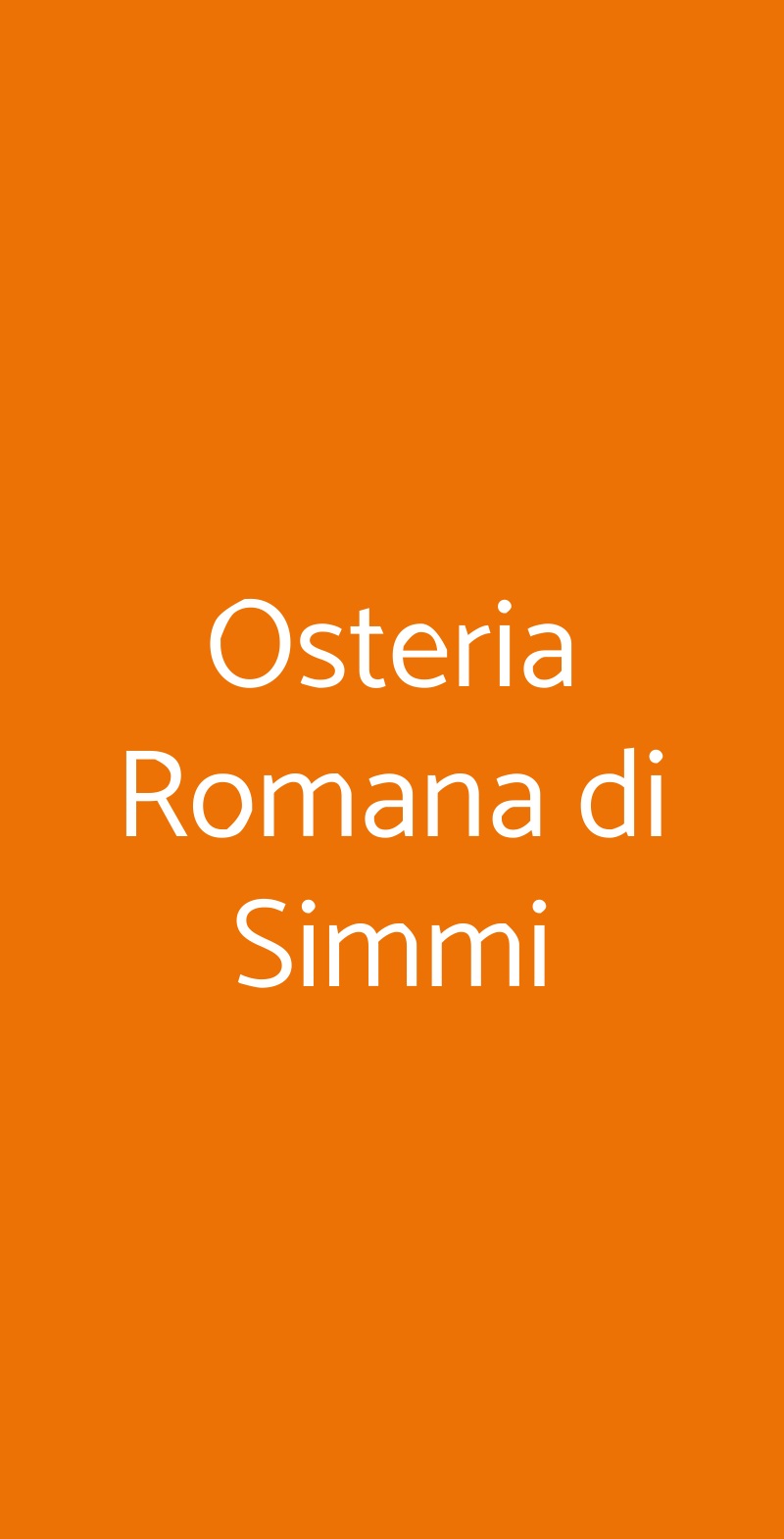 Osteria Romana di Simmi Roma menù 1 pagina